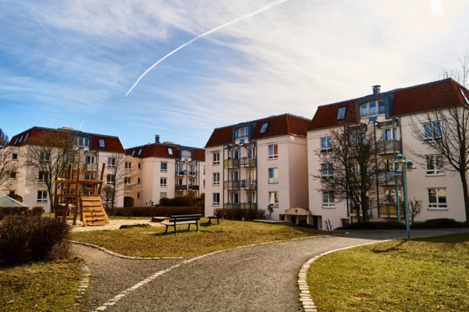 kinderfreundlich gestaltete Wohnsiedlung