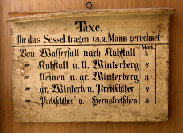 Preise für doe Sesseltaxe in Bad Schandau