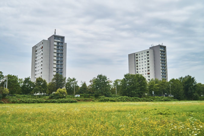 In den 70er Jahren entstanden einige Plattenbauten in Leuben